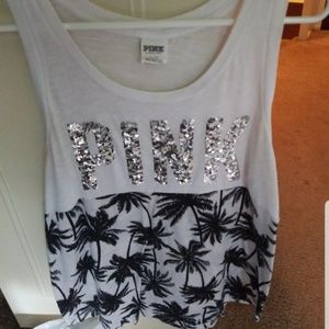 vs pink bling palm tank